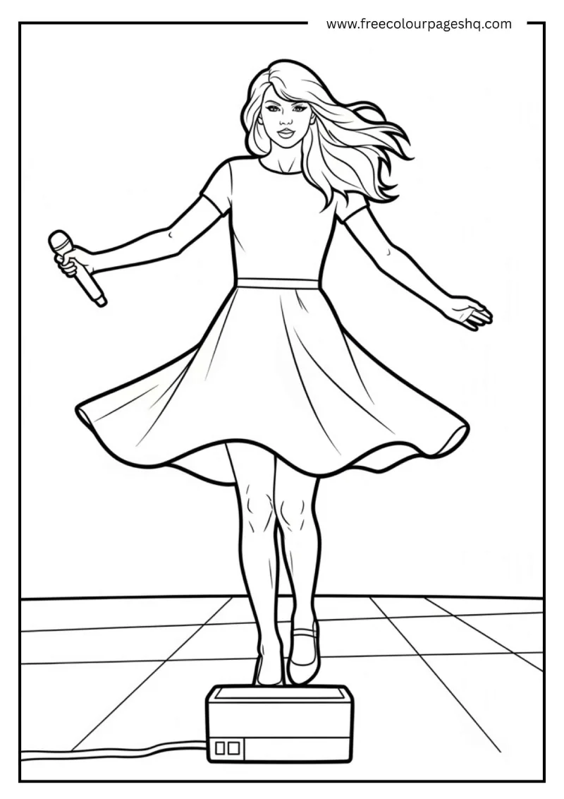 Dancing Alone Room Scene Coloring Page Dancing Alone Room Scene Coloring Page