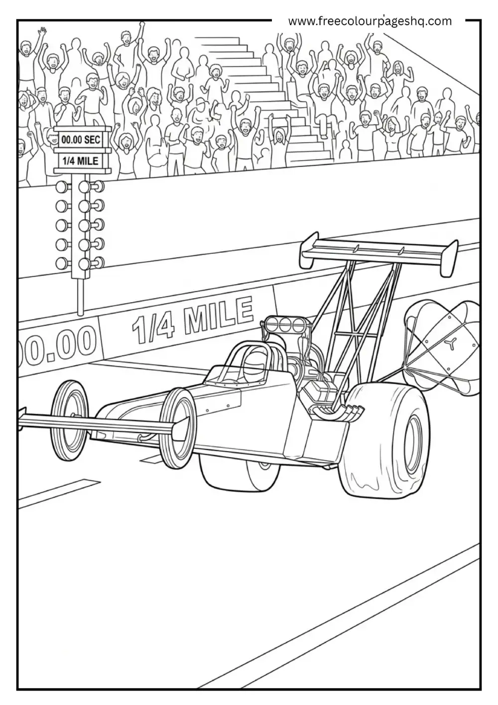 Dragster Race Car Coloring Page