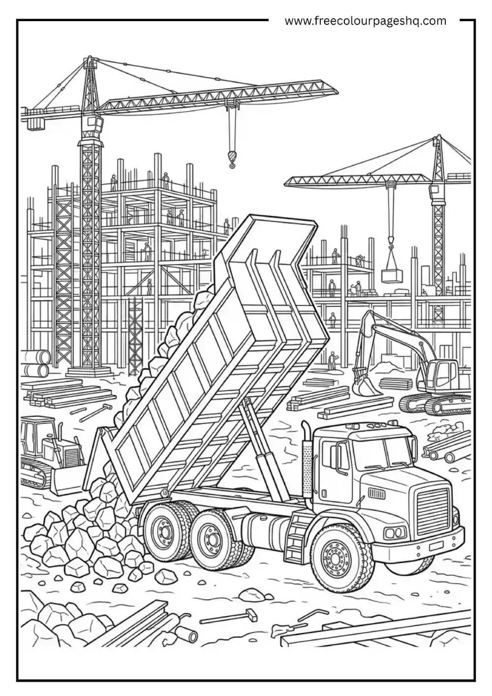 Dump Truck Coloring Page