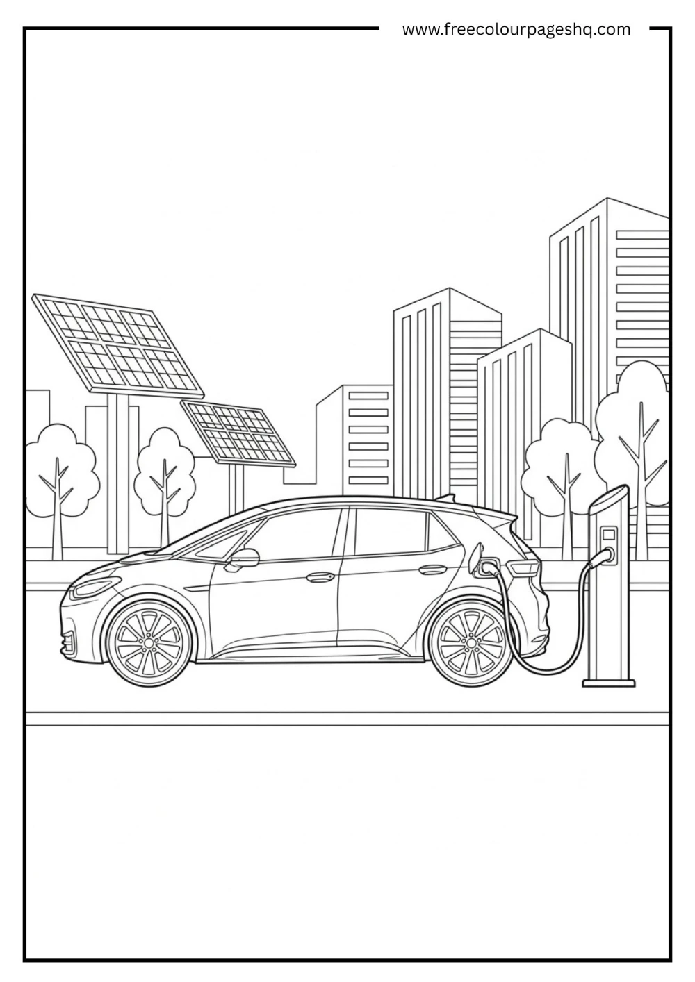 Electric Car Coloring Page