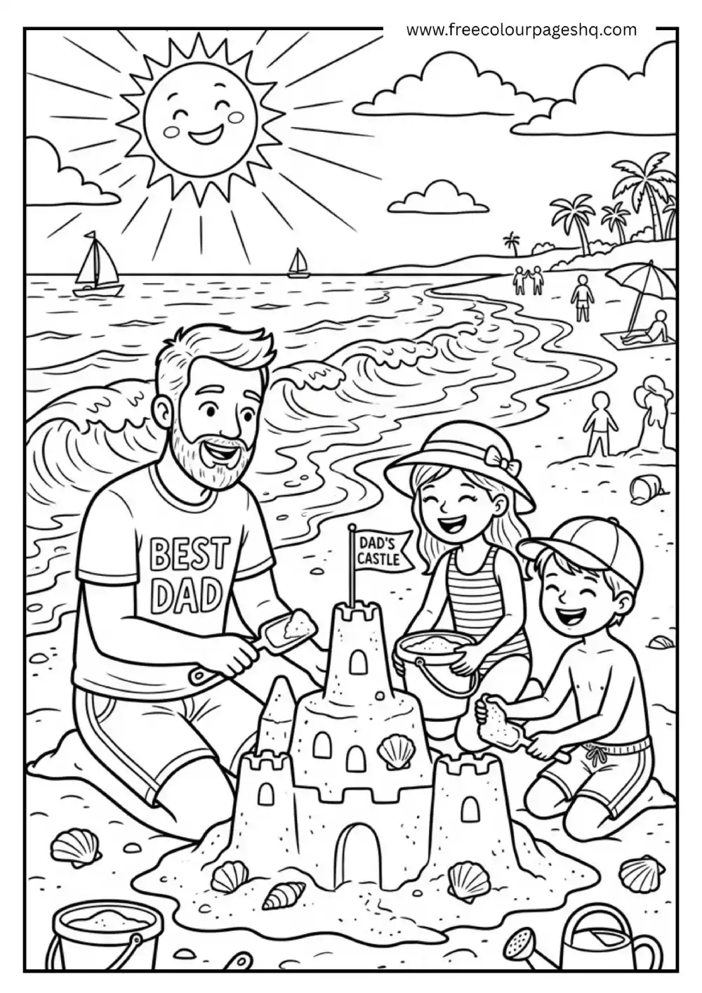 Father’s Day Beach Coloring Sheet Father’s Day Beach Coloring Sheet
