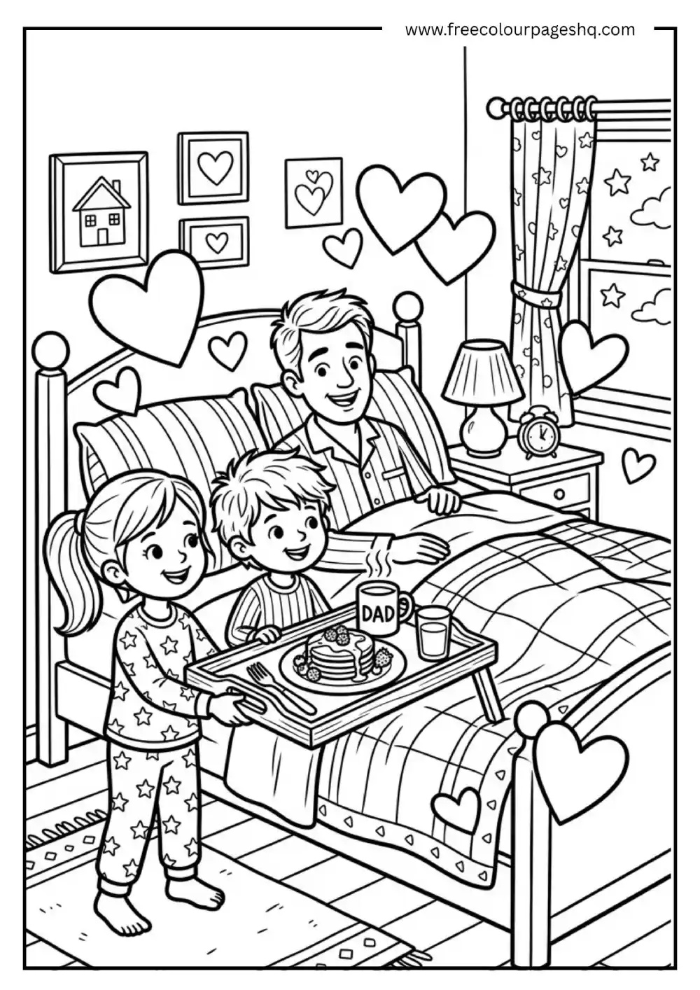 Father’s Day Coloring Page for Kids – Breakfast for Dad Father’s Day Coloring Page for Kids – Breakfast for Dad