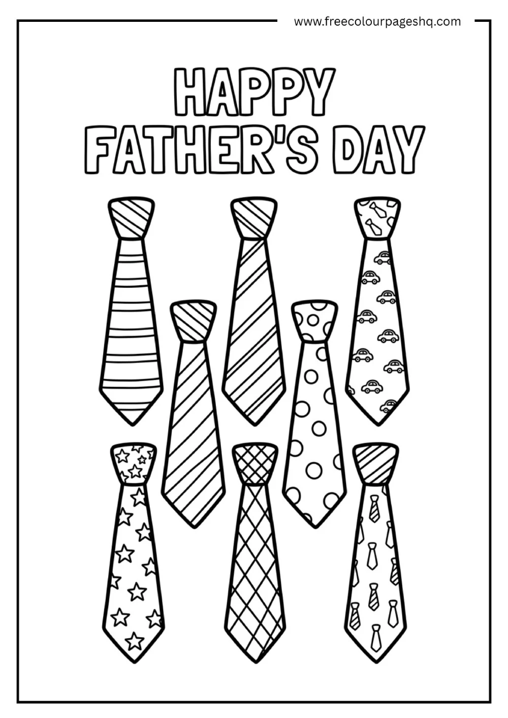 Father’s Day Coloring Sheet for Kids – Father’s Day Ties Father’s Day Coloring Sheet for Kids – Father’s Day Ties