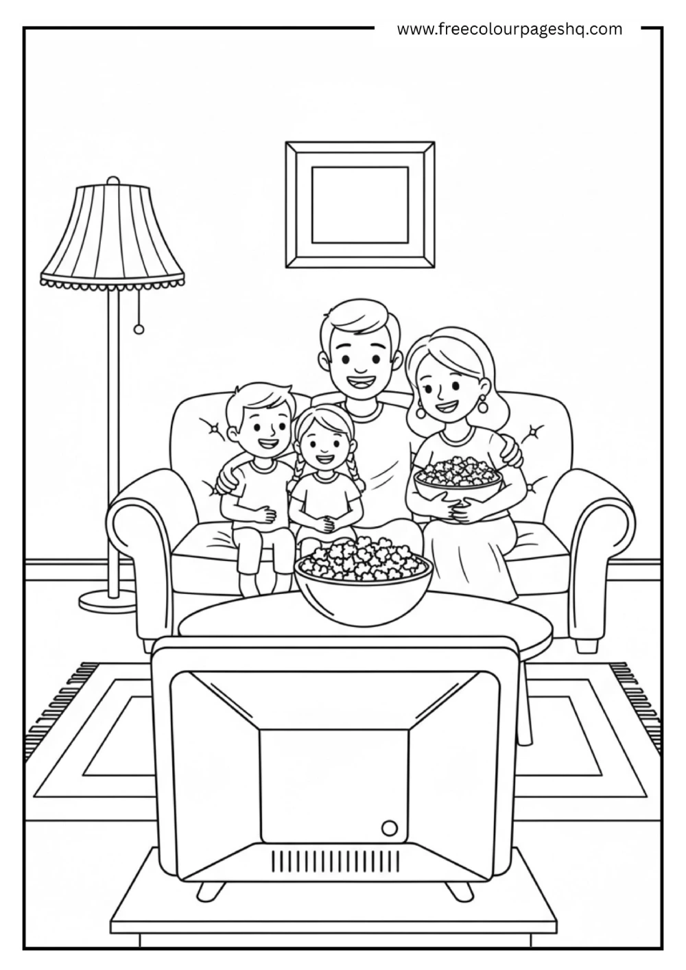Father’s Day Coloring Sheet – Movie Night Father’s Day Coloring Sheet – Movie Night
