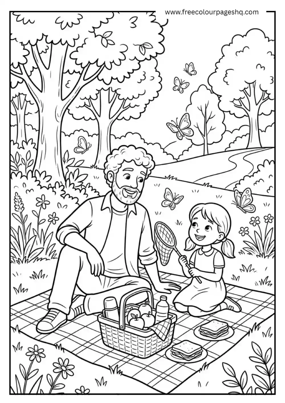 Father’s Day Coloring Sheet – Picnic Time with Dad Father’s Day Coloring Sheet – Picnic Time with Dad