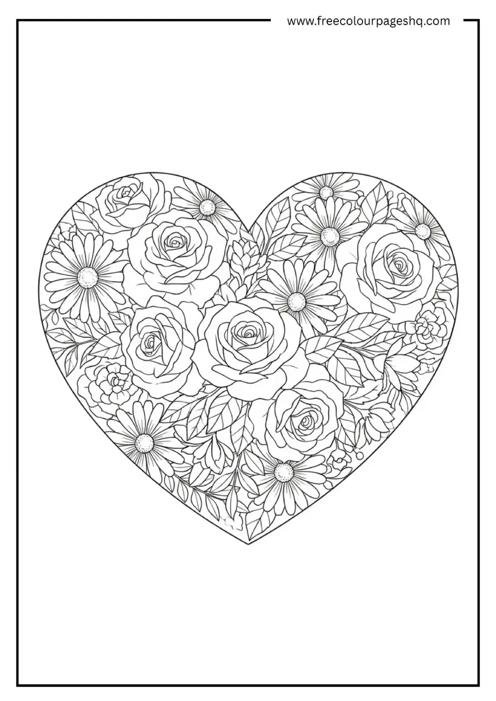 Floral Heart Coloring Page