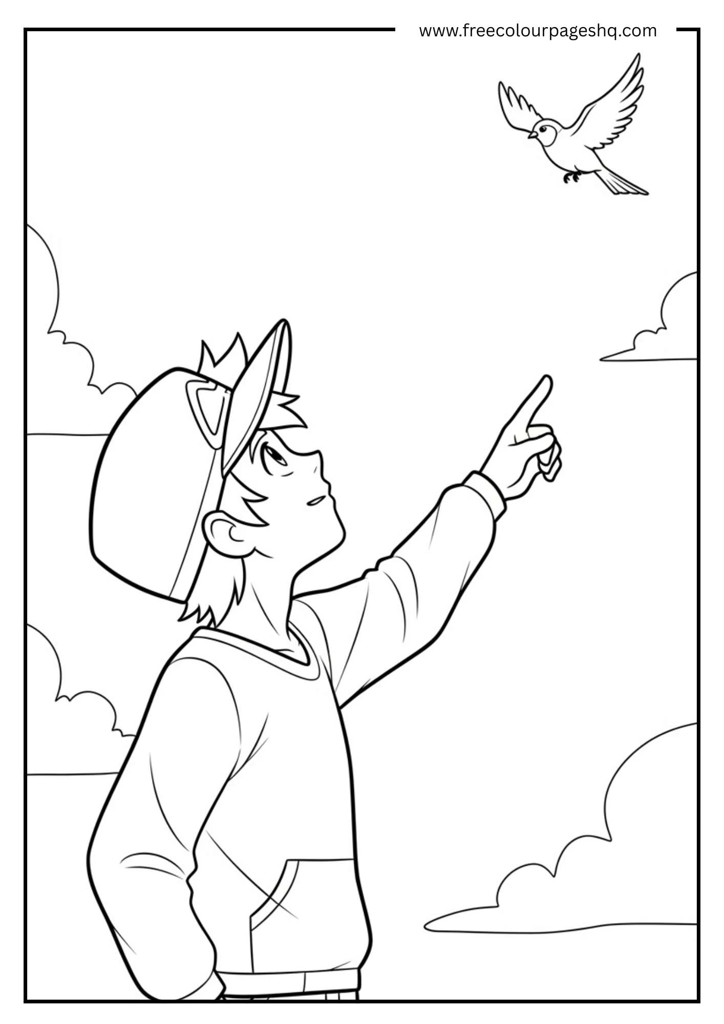 Fortnite Bird Watch Scene Coloring Sheet