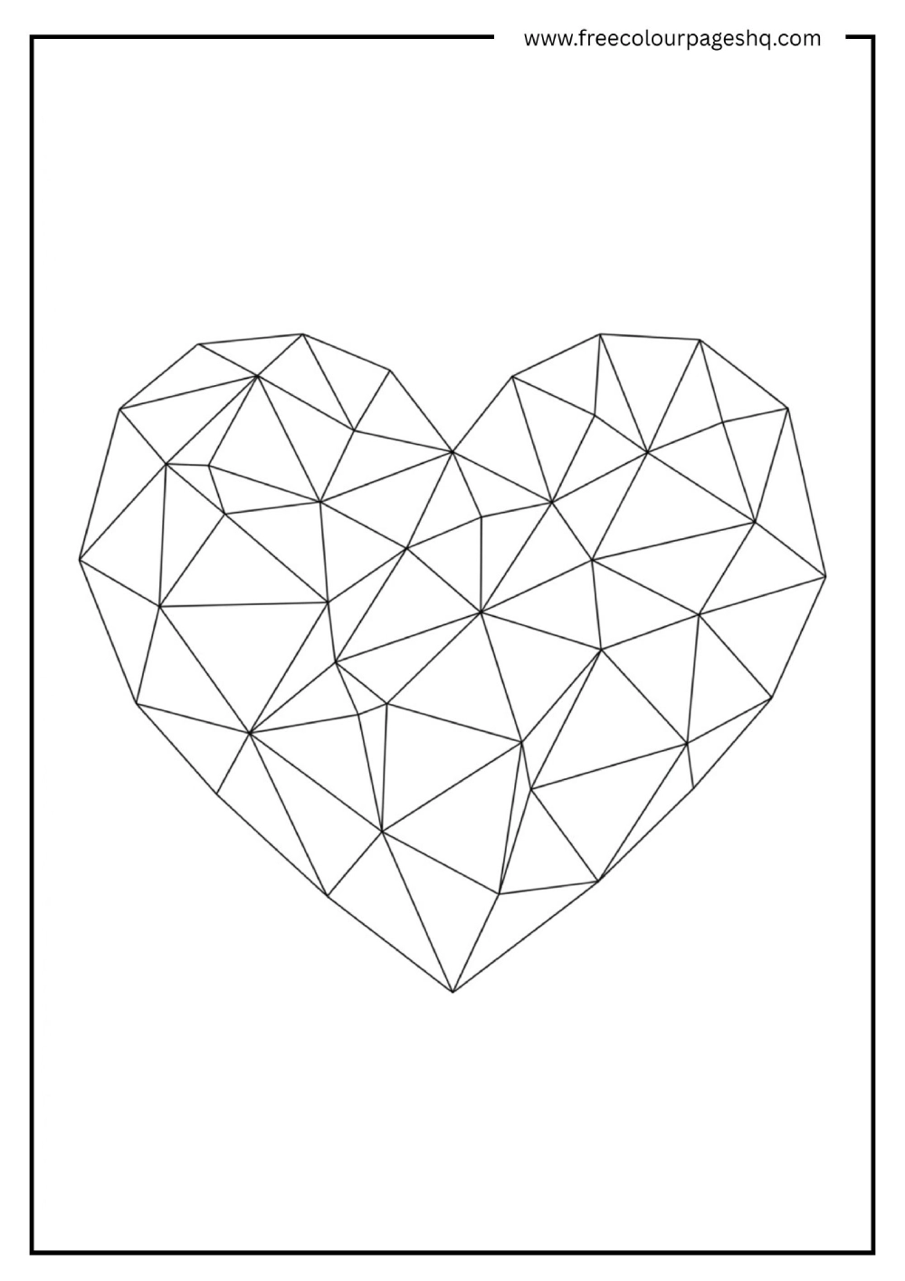 Geometric Heart Coloring Page