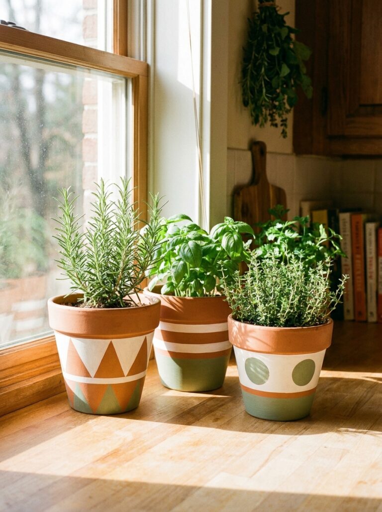Hand-Painted Terracotta Pots