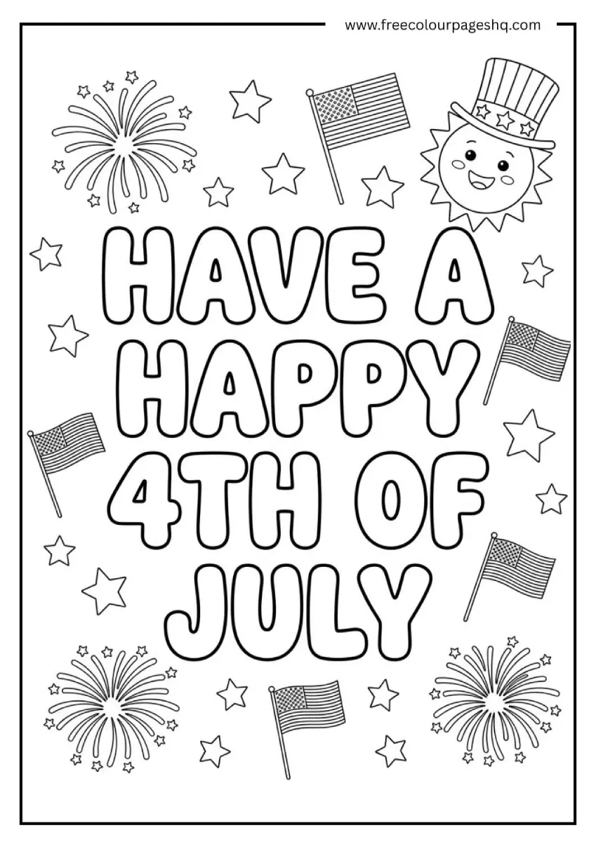 Have a Happy 4th of July Coloring Page