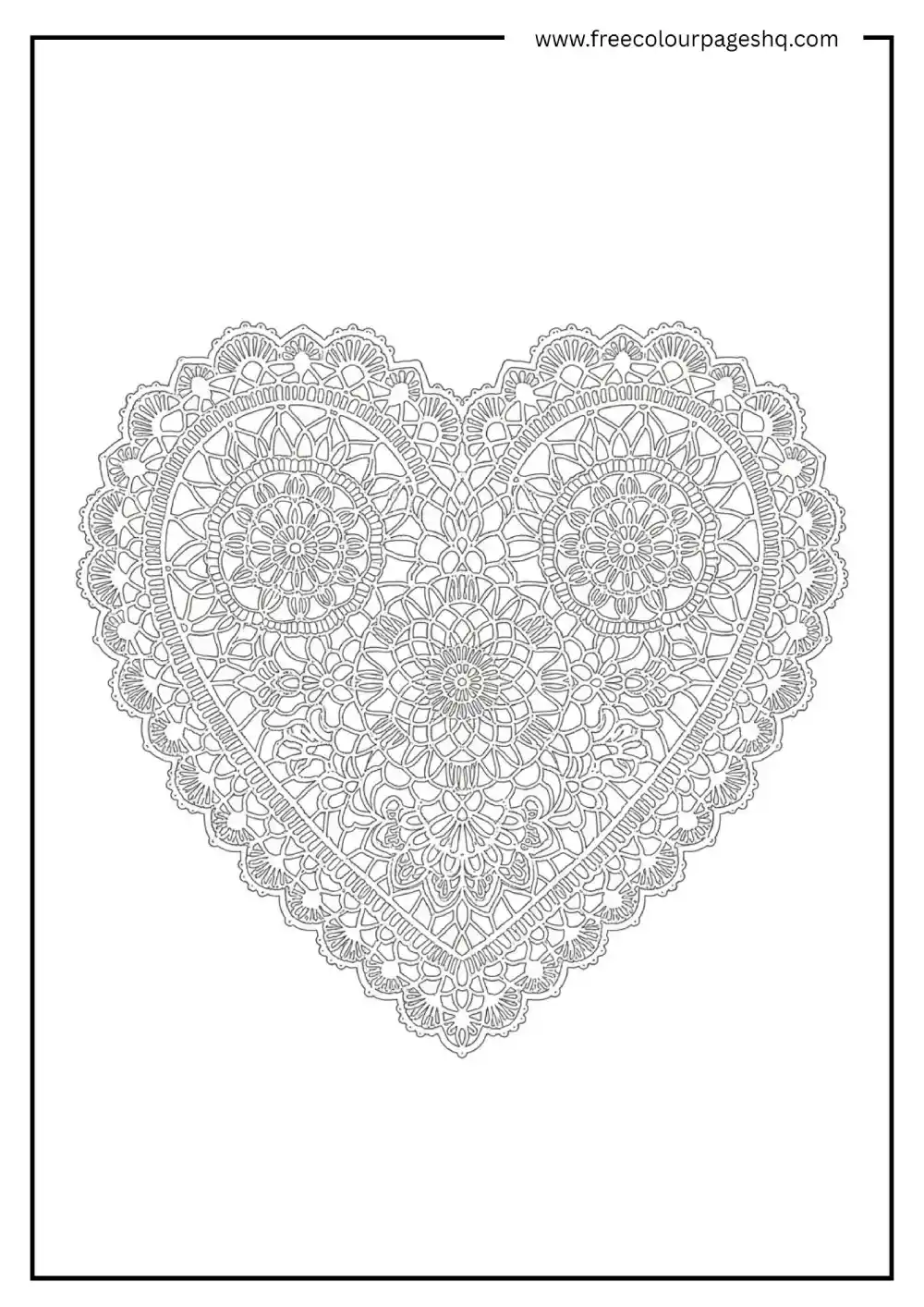 Heart Doily Coloring Page