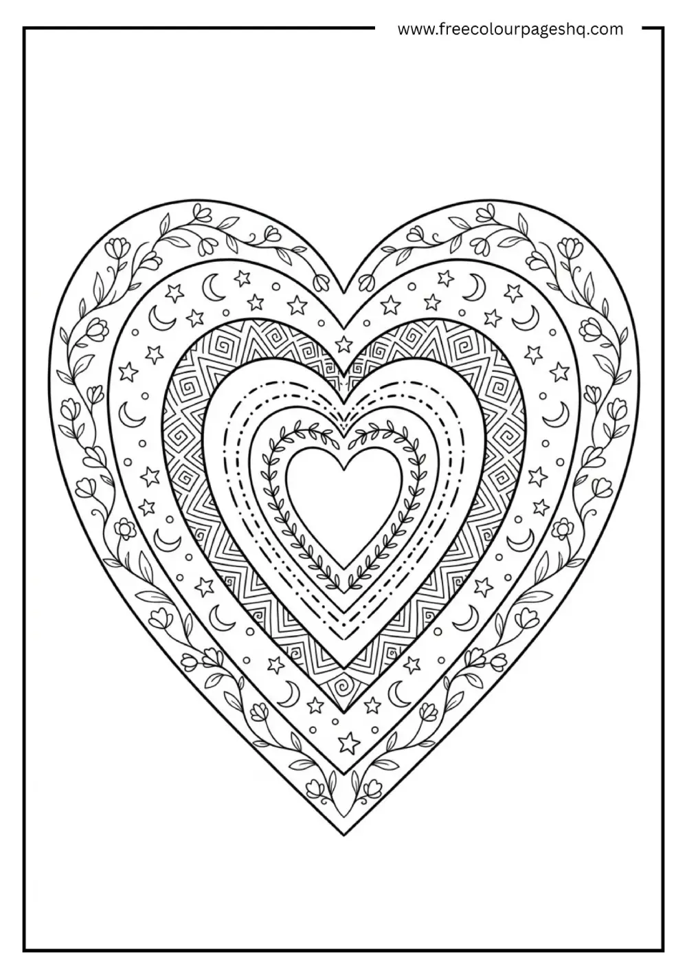 Heart Inside Heart Coloring Page