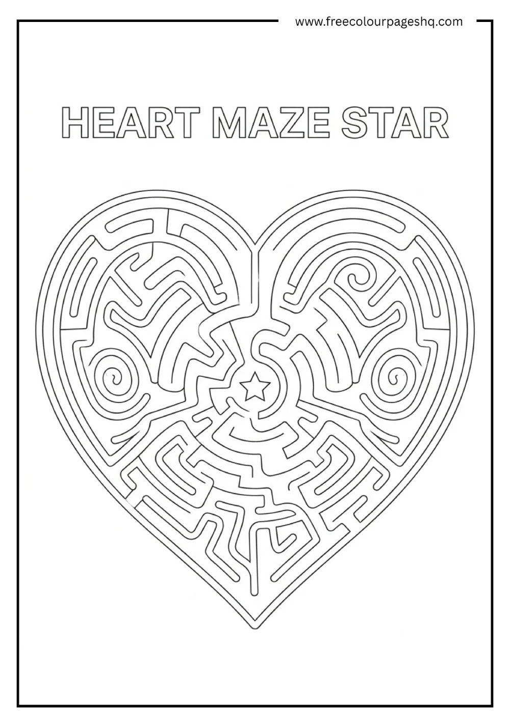 Heart Maze Coloring Page