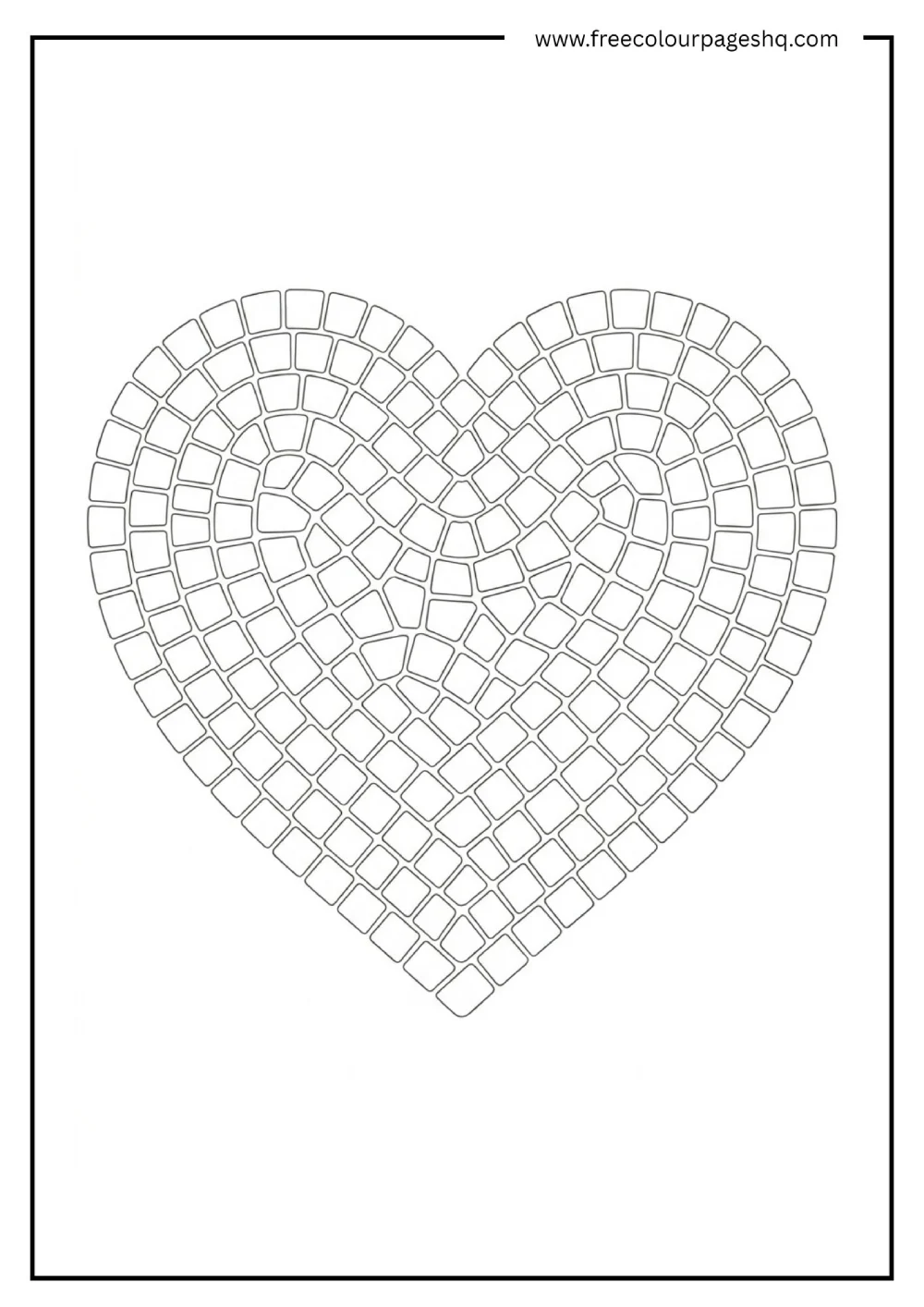 Heart Mosaic Coloring Page