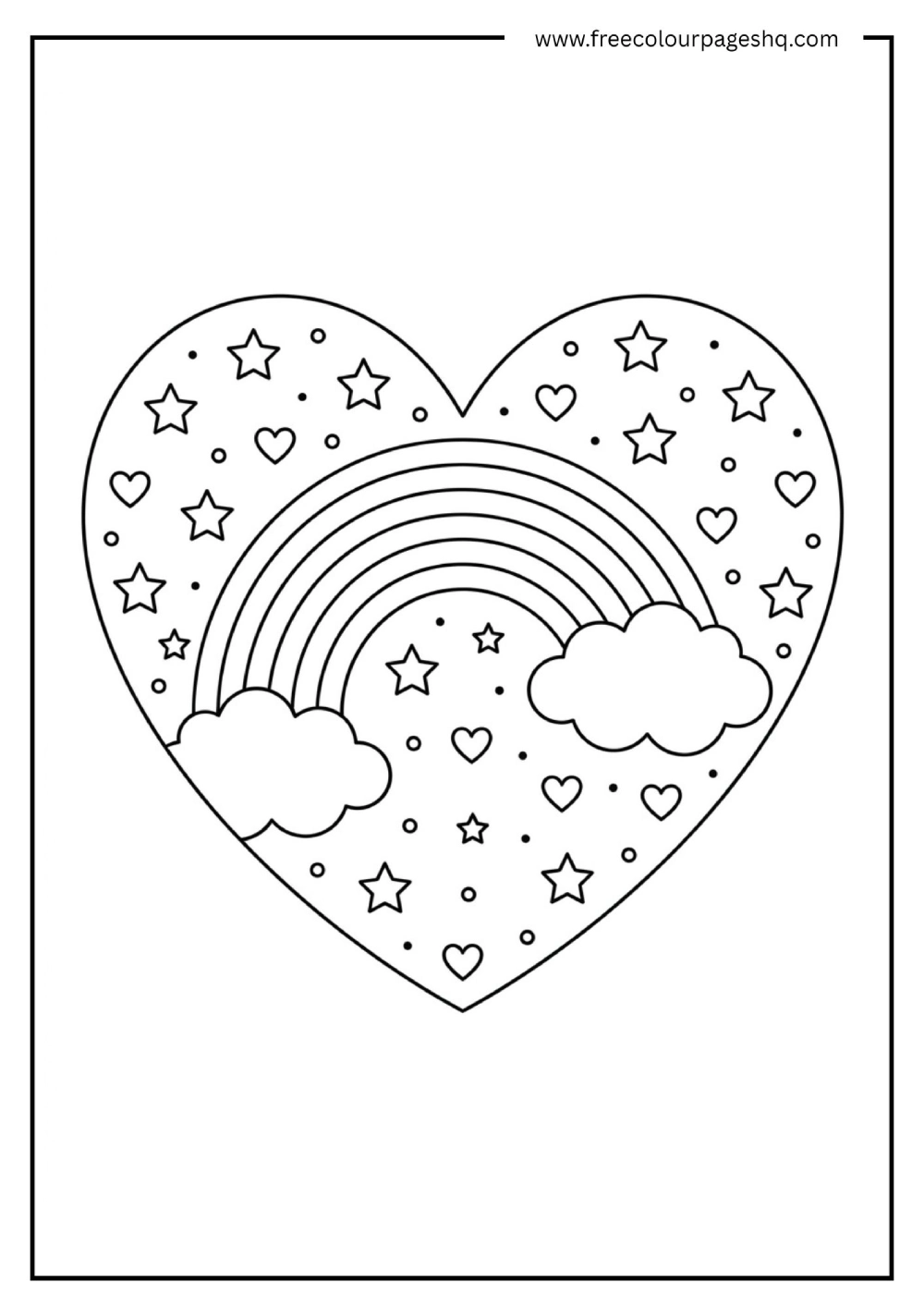Heart Rainbow Coloring Page