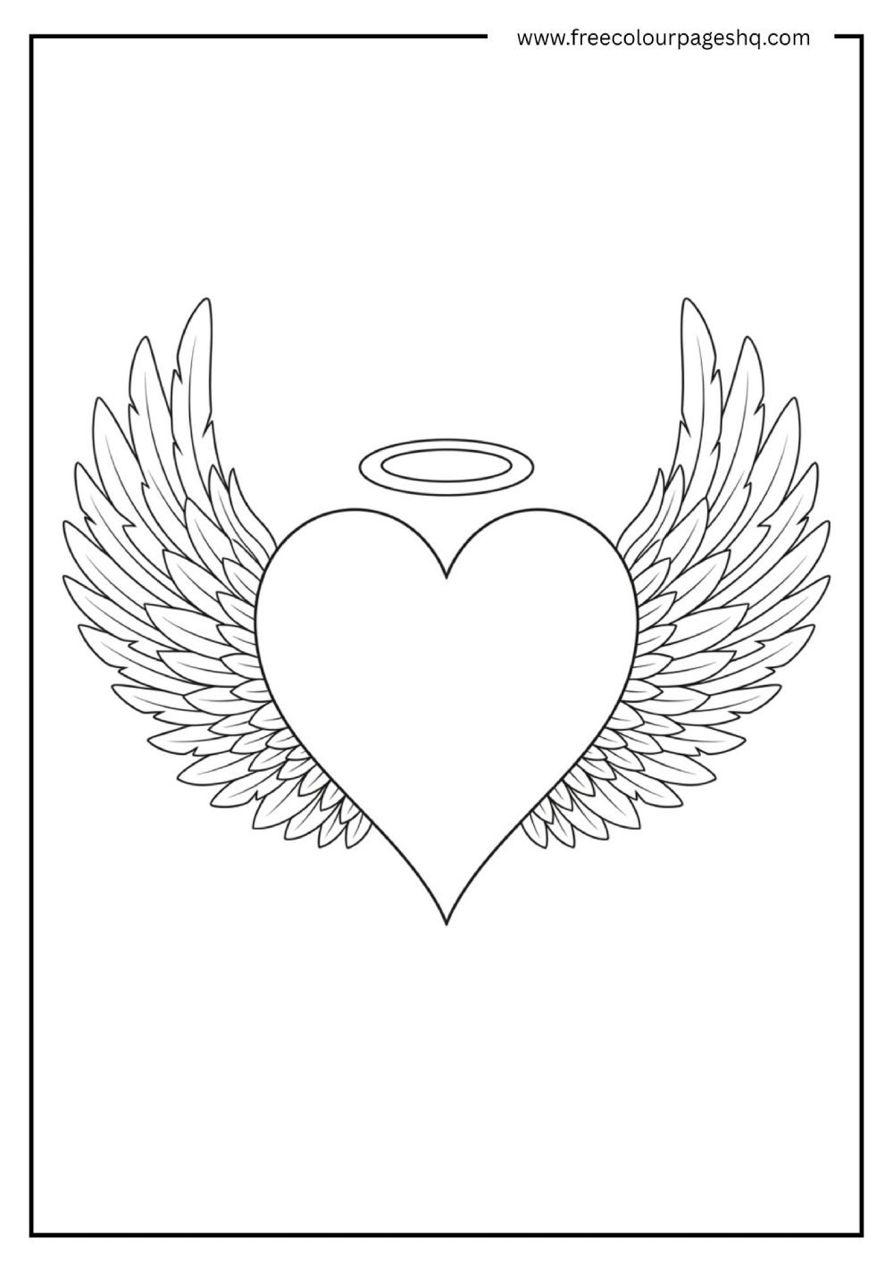 Heart with Wings Coloring Page