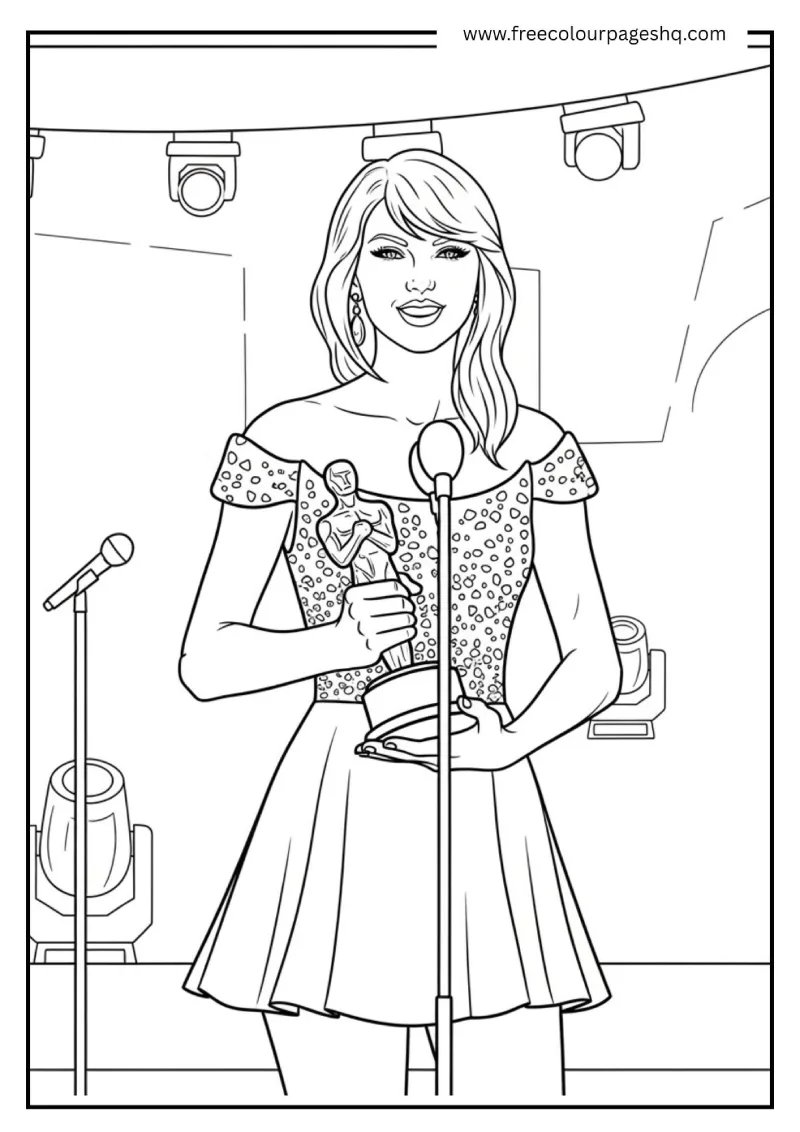 Holding Award Scene Coloring Page Holding Award Scene Coloring Page