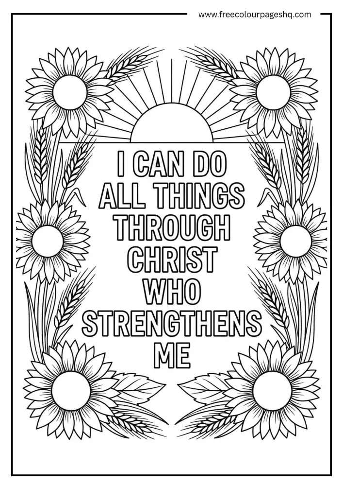 I Can Do All Things Through Christ Bible Verse Coloring Page