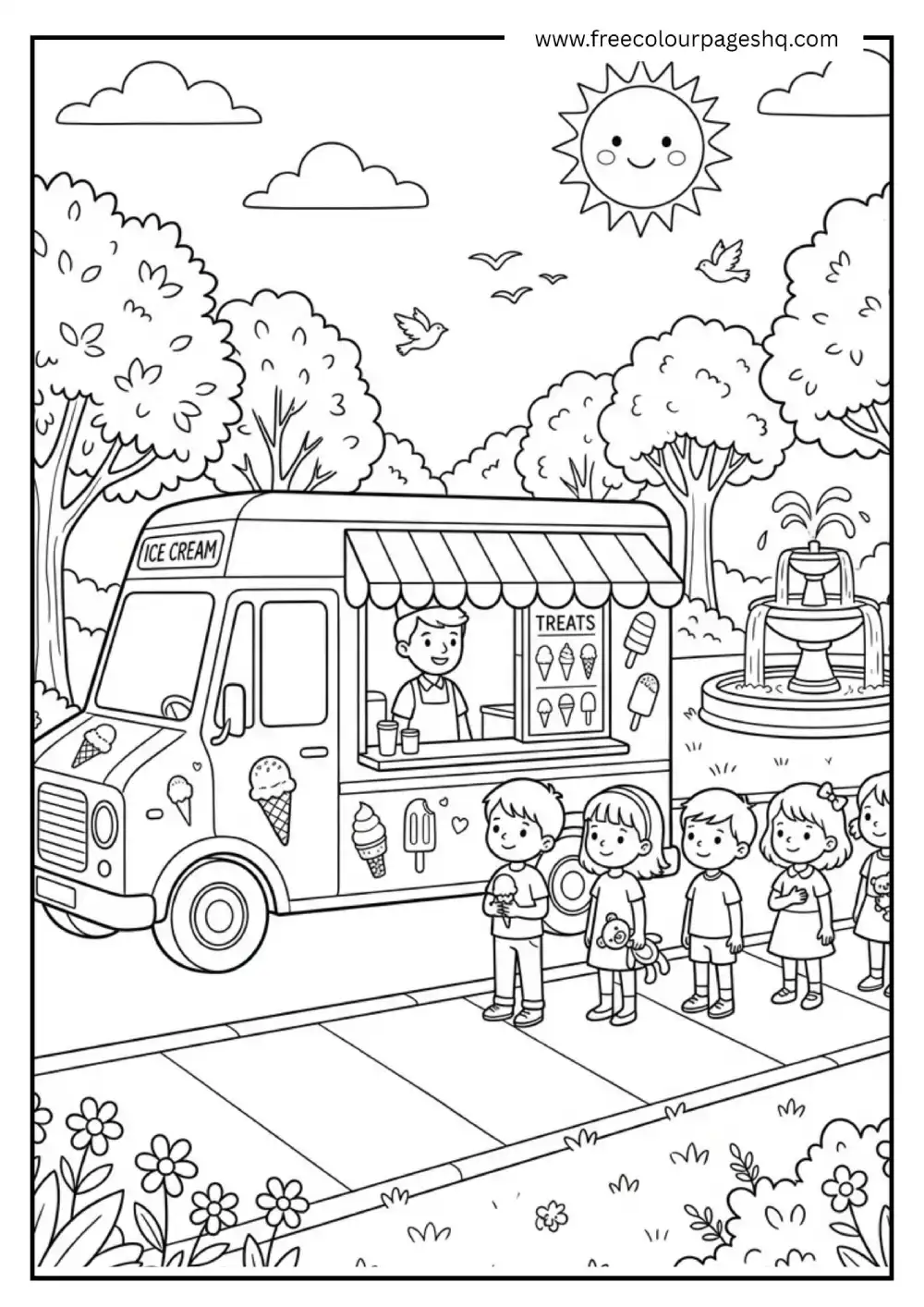 Ice Cream Truck Coloring Page