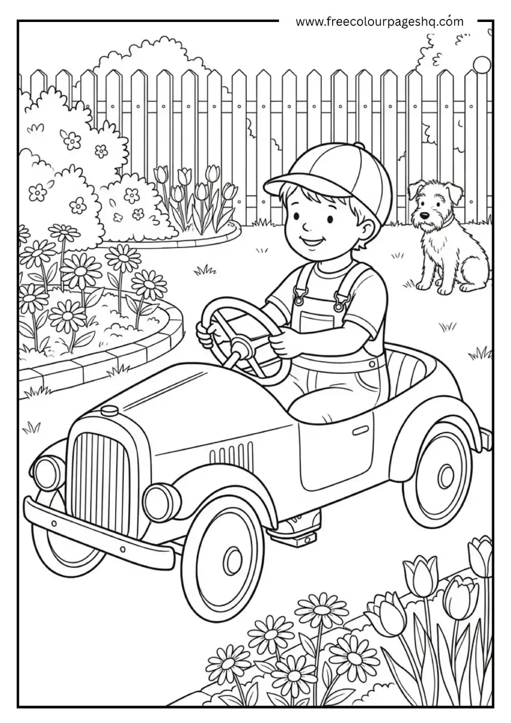 Kids Toy Pedal Car Coloring Page