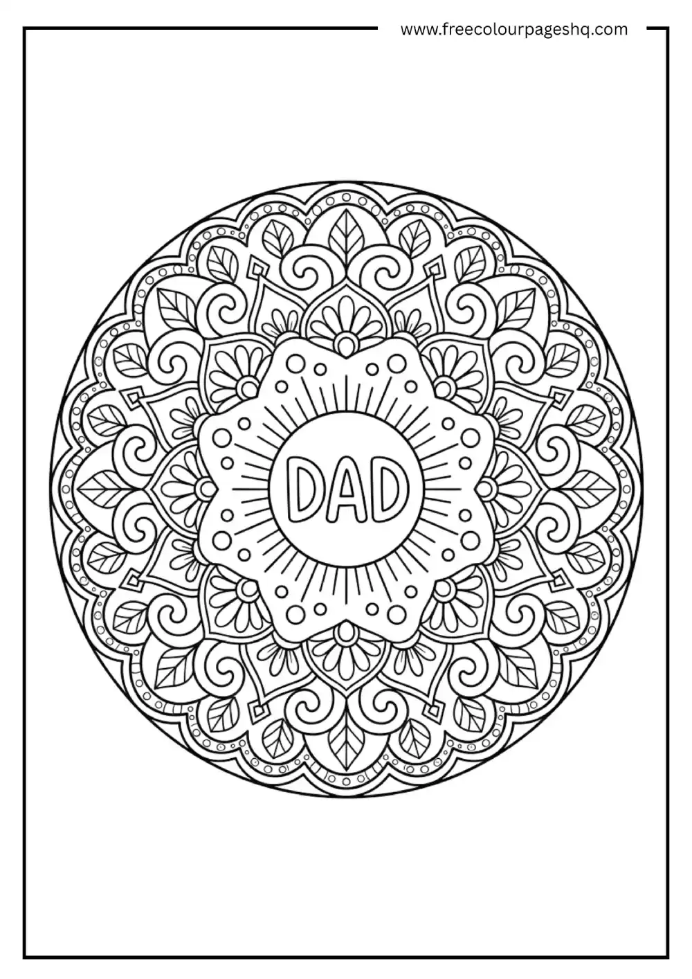 Mandala Dad coloring Page Mandala Dad coloring Page