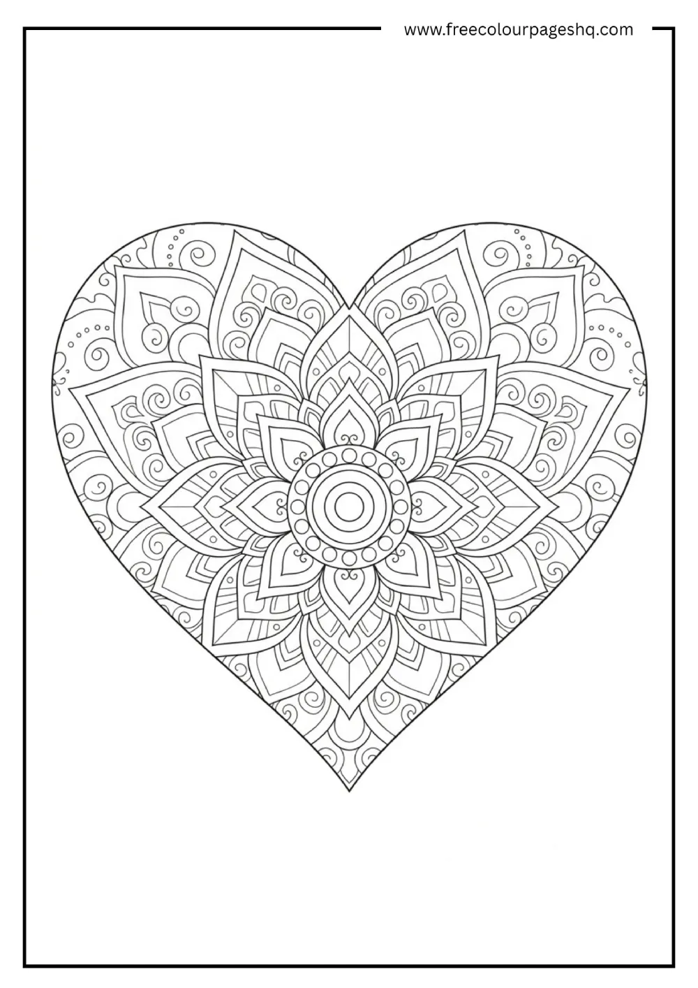 Mandala Heart Coloring Page