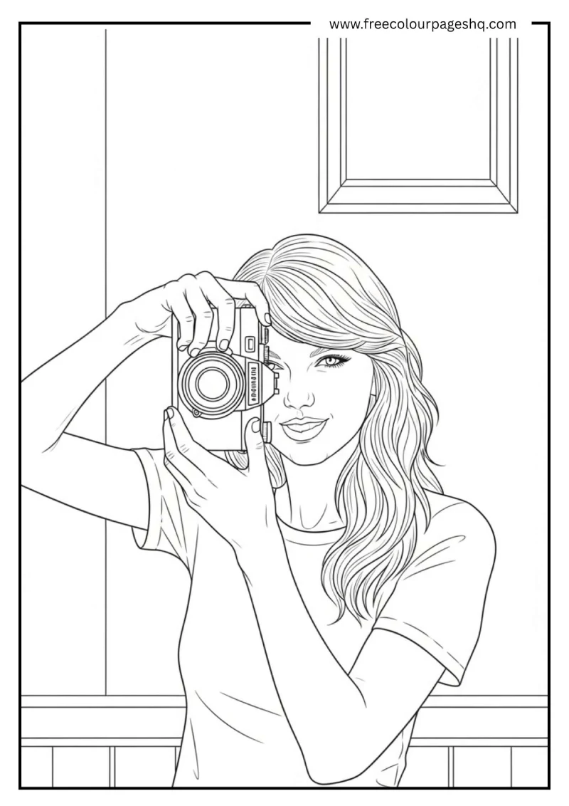 Polaroid Photo Scene Coloring Page Polaroid Photo Scene Coloring Page