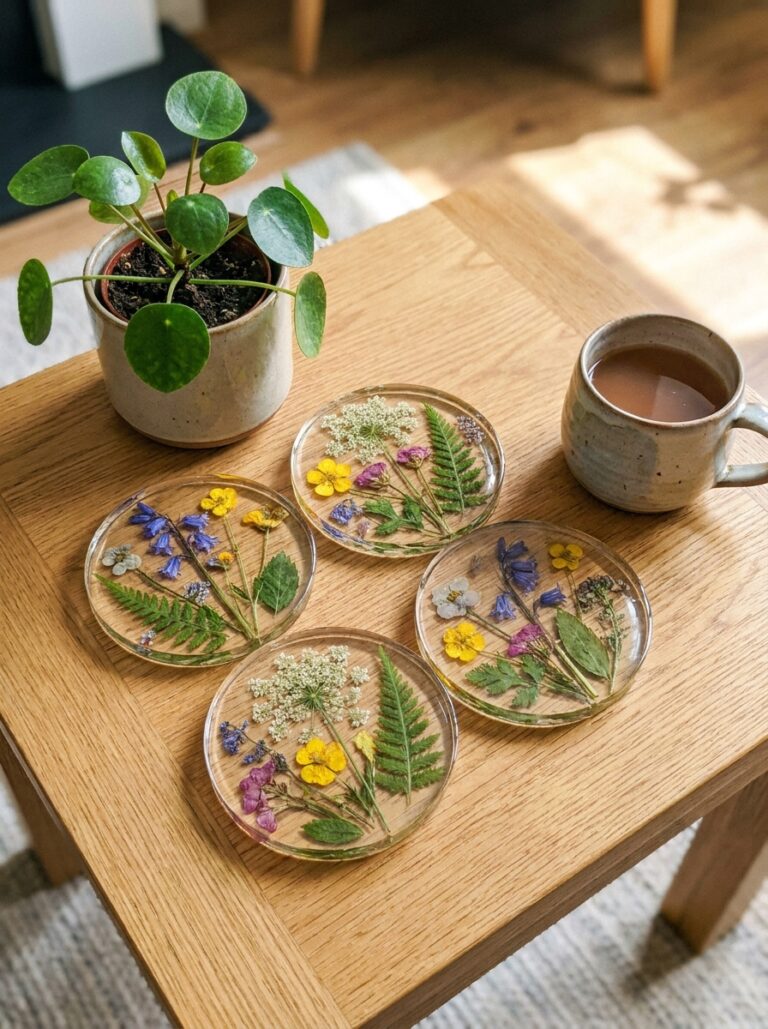 Pressed Flower Resin Coasters