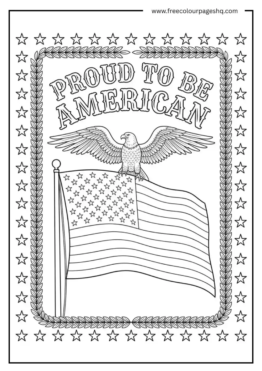 Proud to Be American Coloring Page