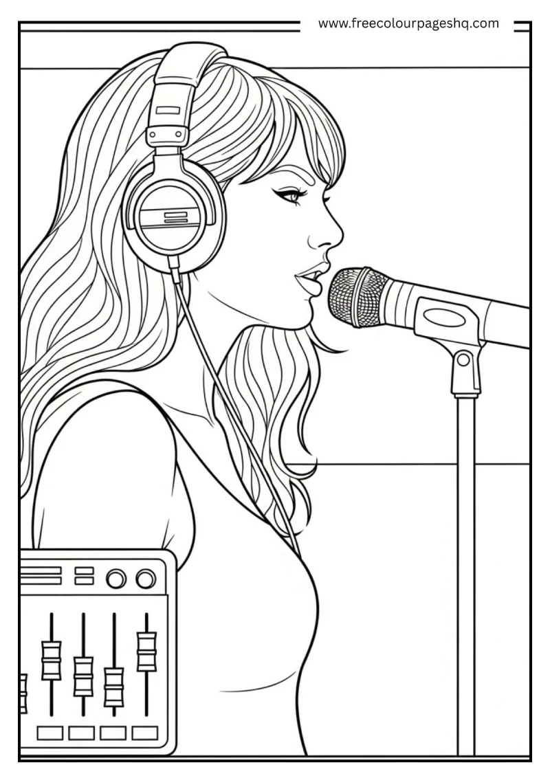 Recording Studio Scene Coloring Page Recording Studio Scene Coloring Page