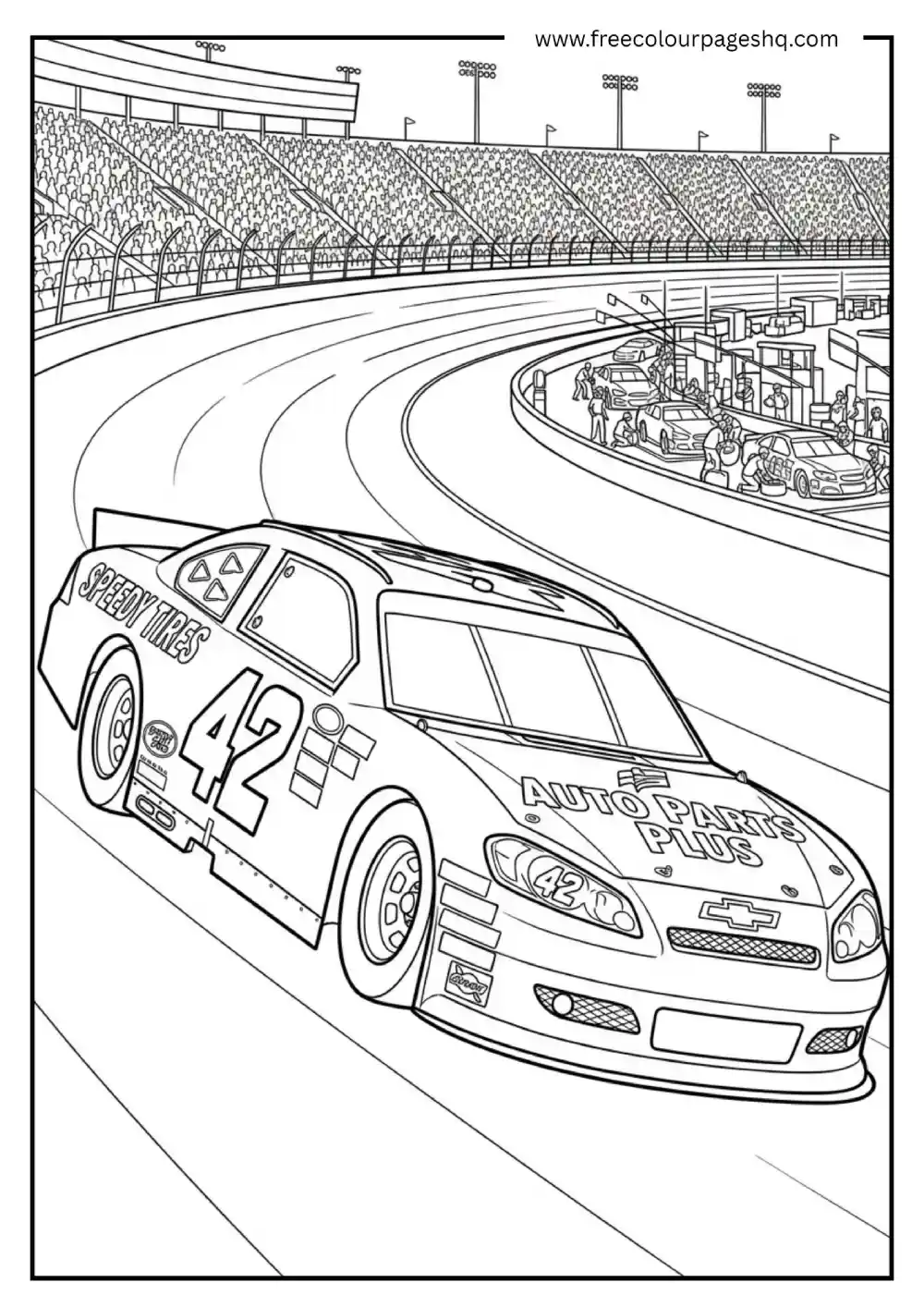 Stock Car Coloring Page