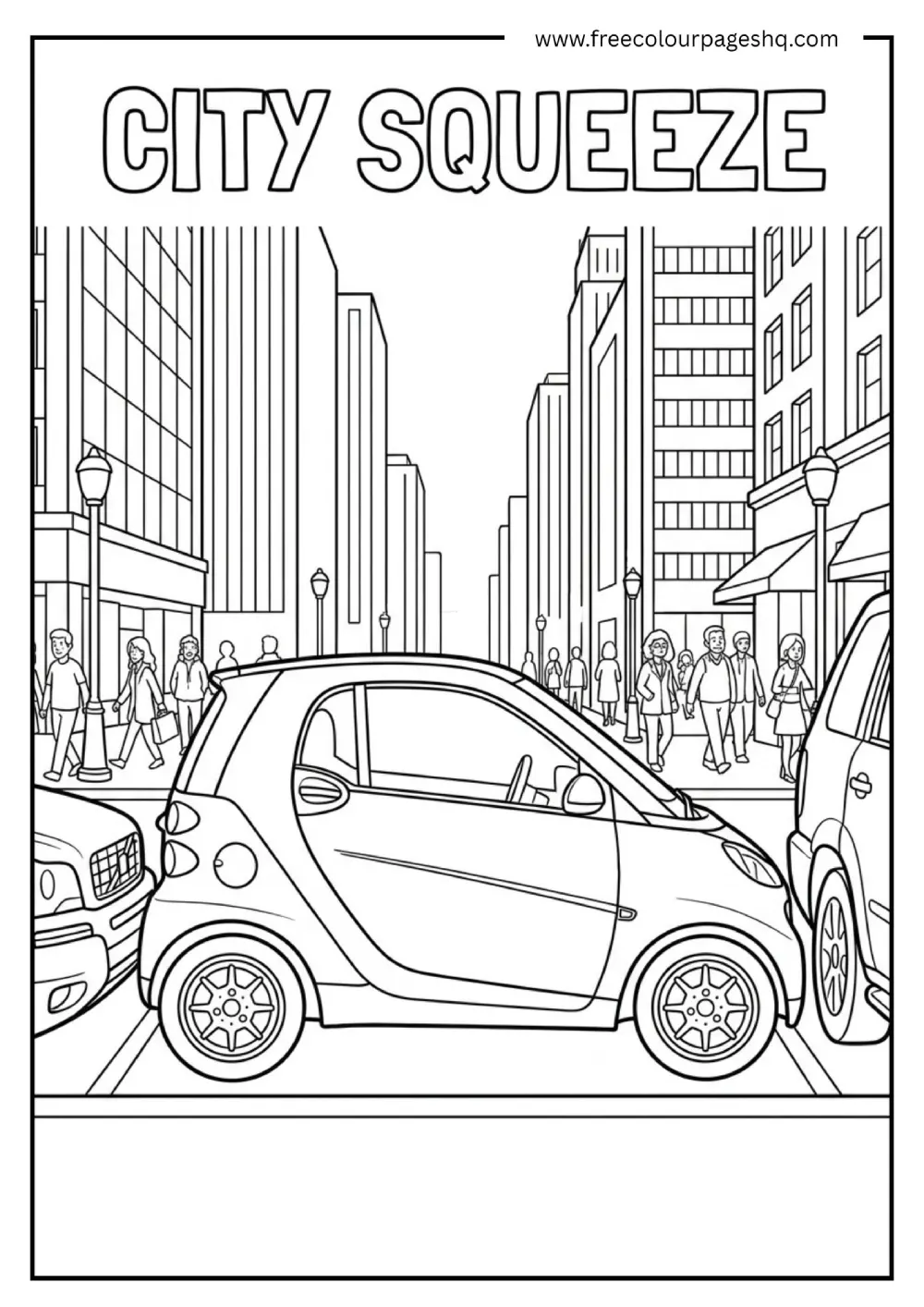 Tiny Smart Car Coloring Page