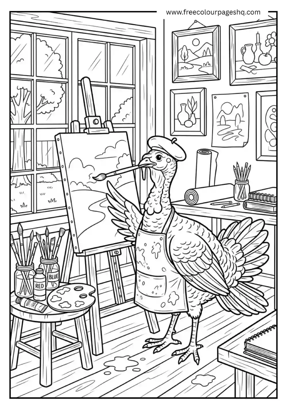 Turkey Artist Coloring Page