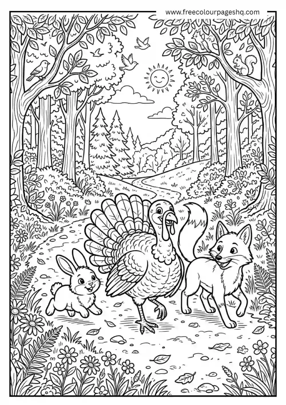 Turkey Friendship Coloring Page