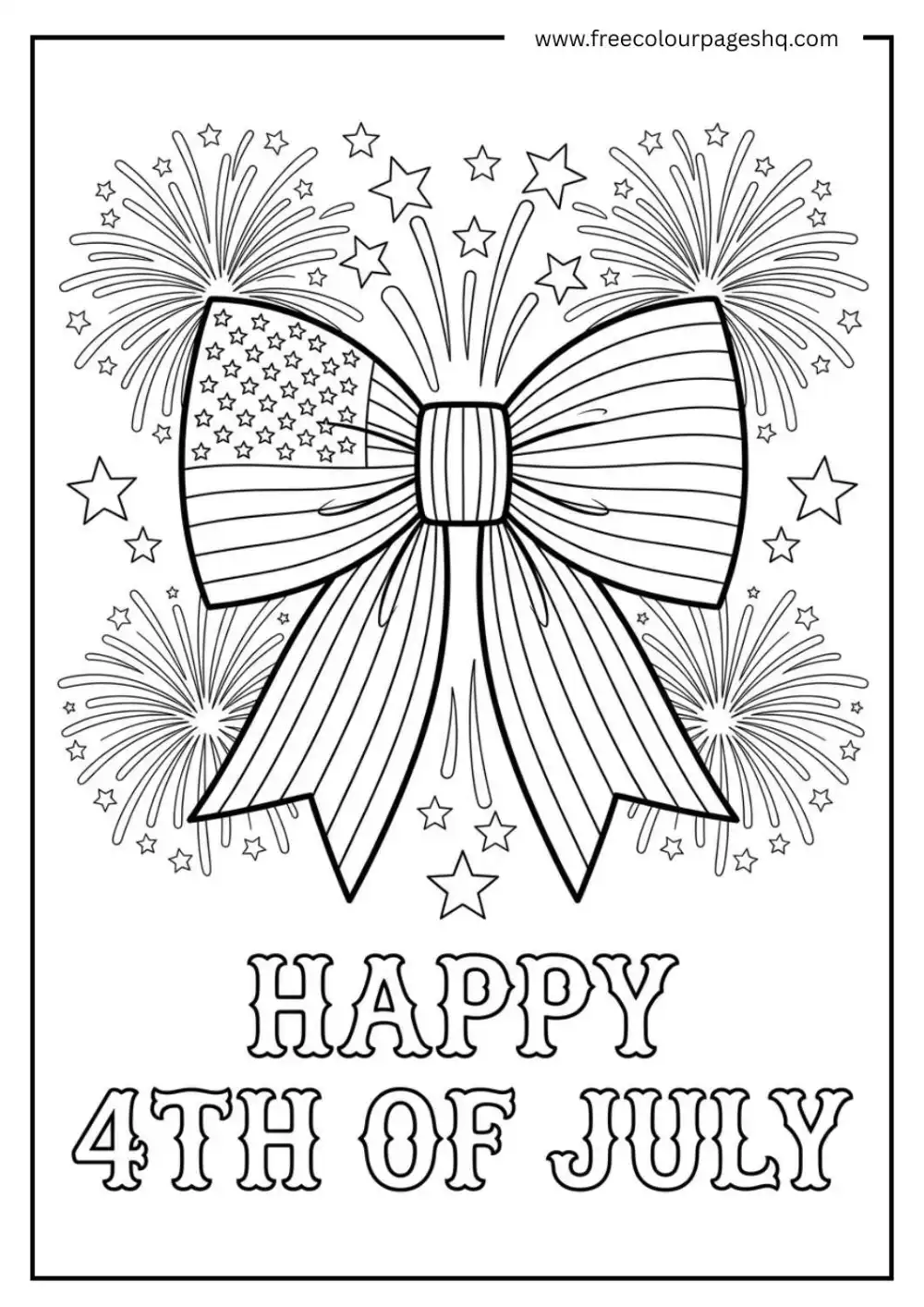 USA Bow Tie Patriotic Coloring Page