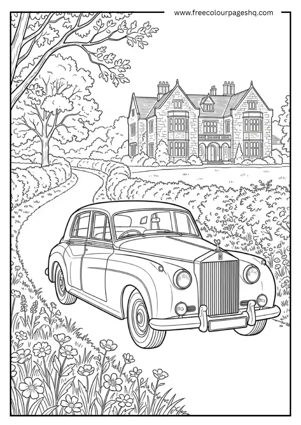 Vintage Rolls Royce Coloring Page