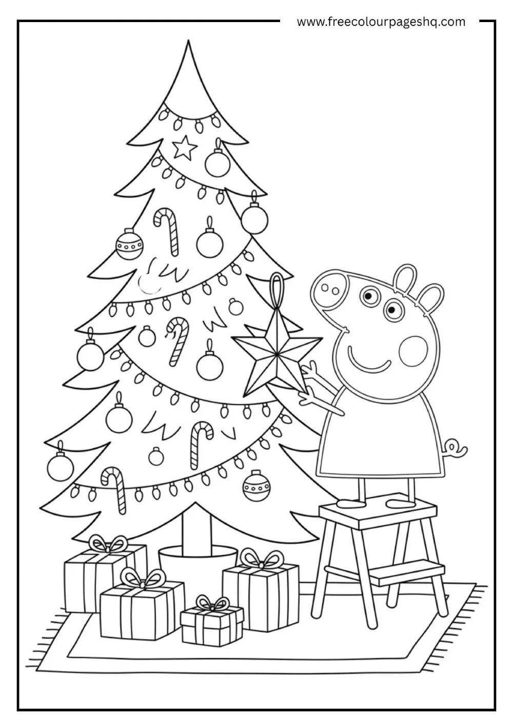 peppa-pig-christmas-tree-coloring-page