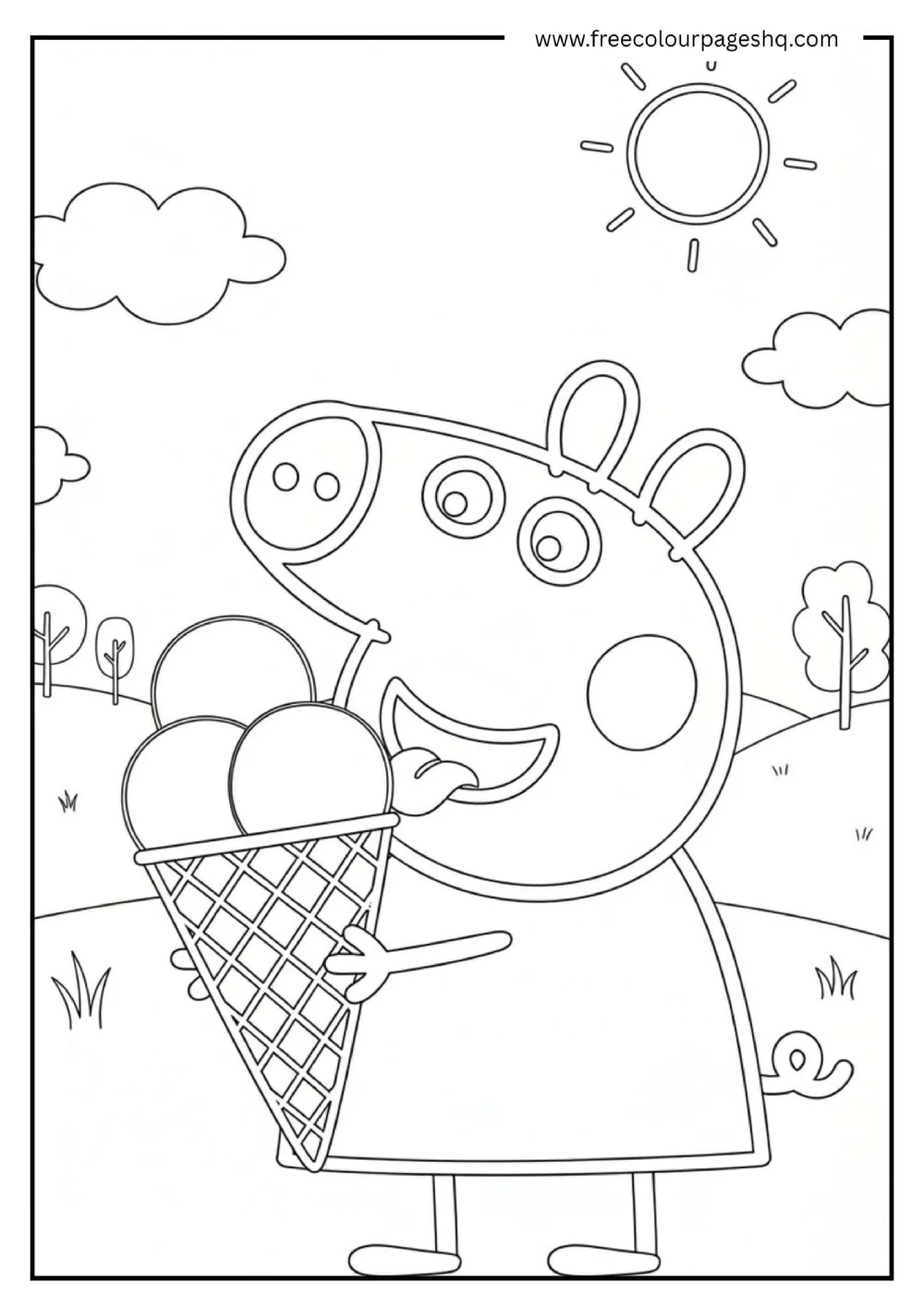 peppa-pig-eating-ice-cream-coloring-page