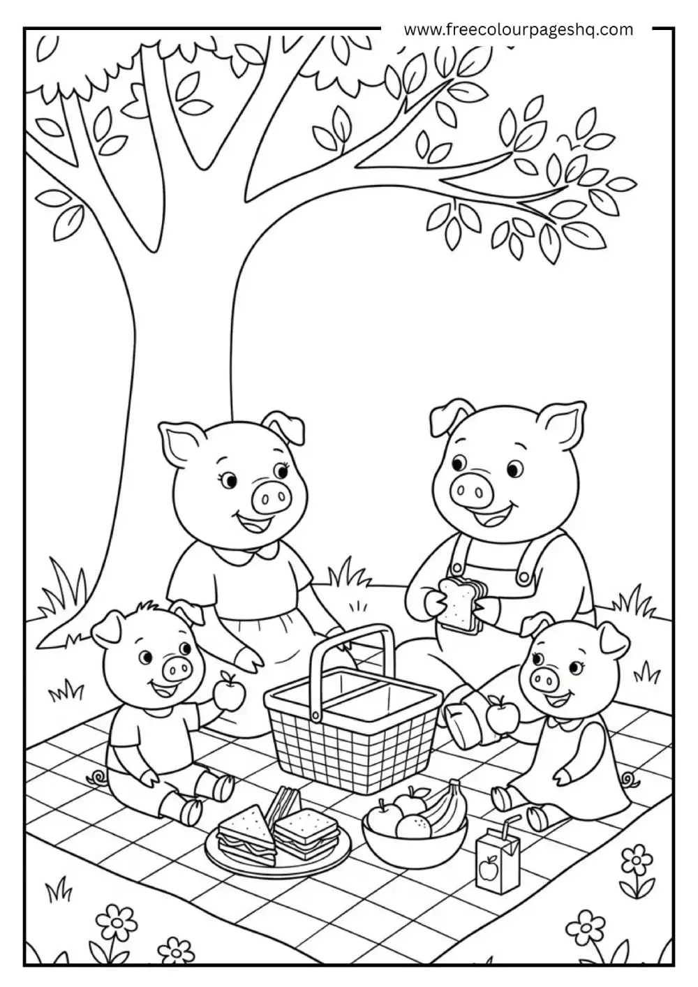 peppa-pig-family-picnic-coloring-page
