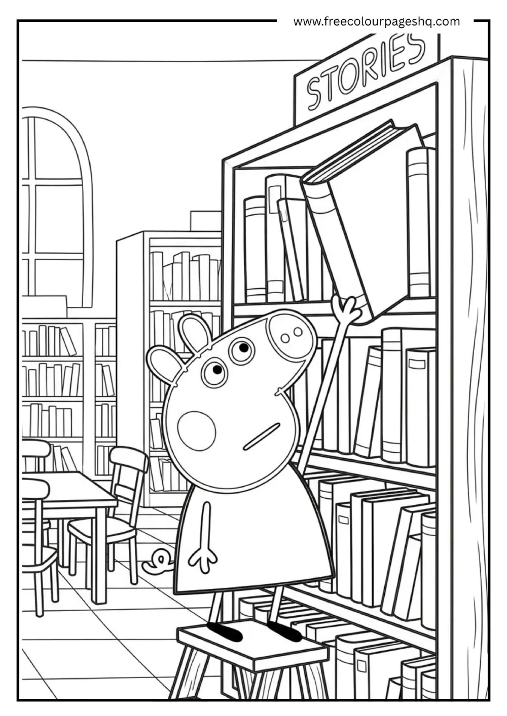 peppa-pig-library-coloring-page