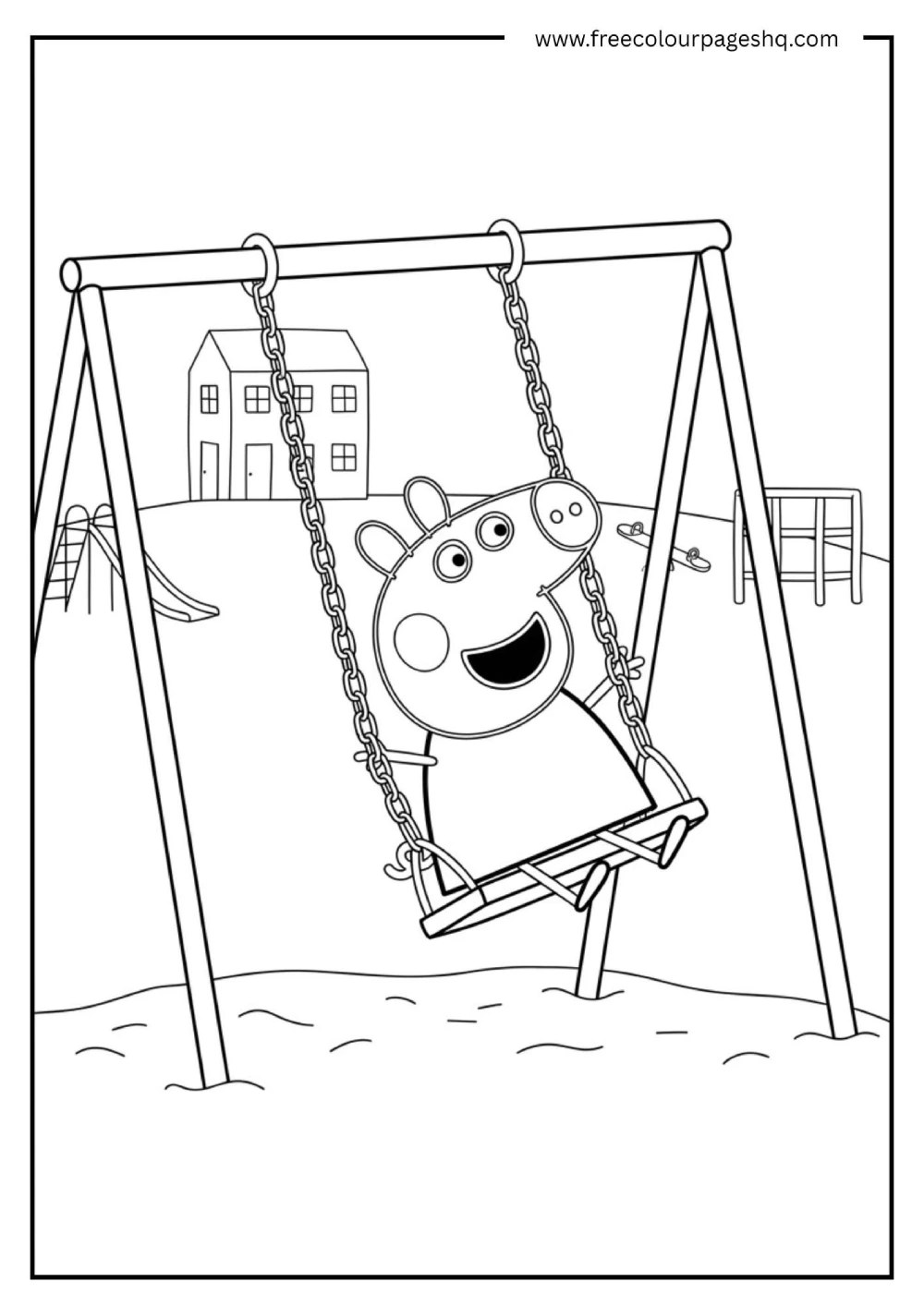peppa-pig-playground-swings-coloring-page