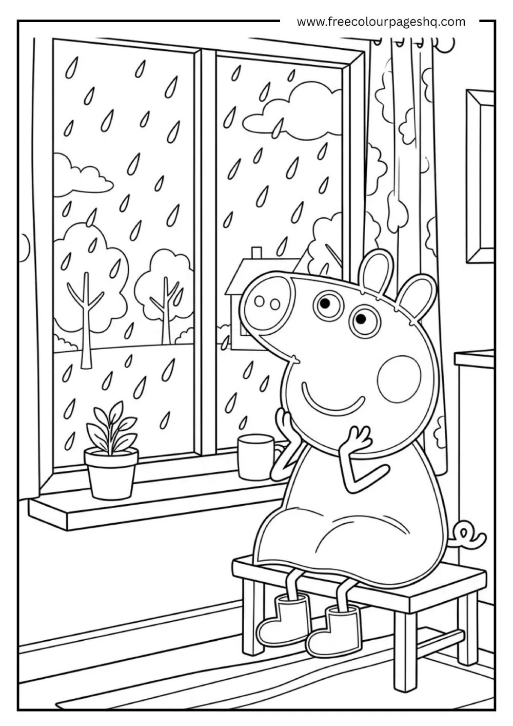peppa-pig-rainy-day-coloring-page