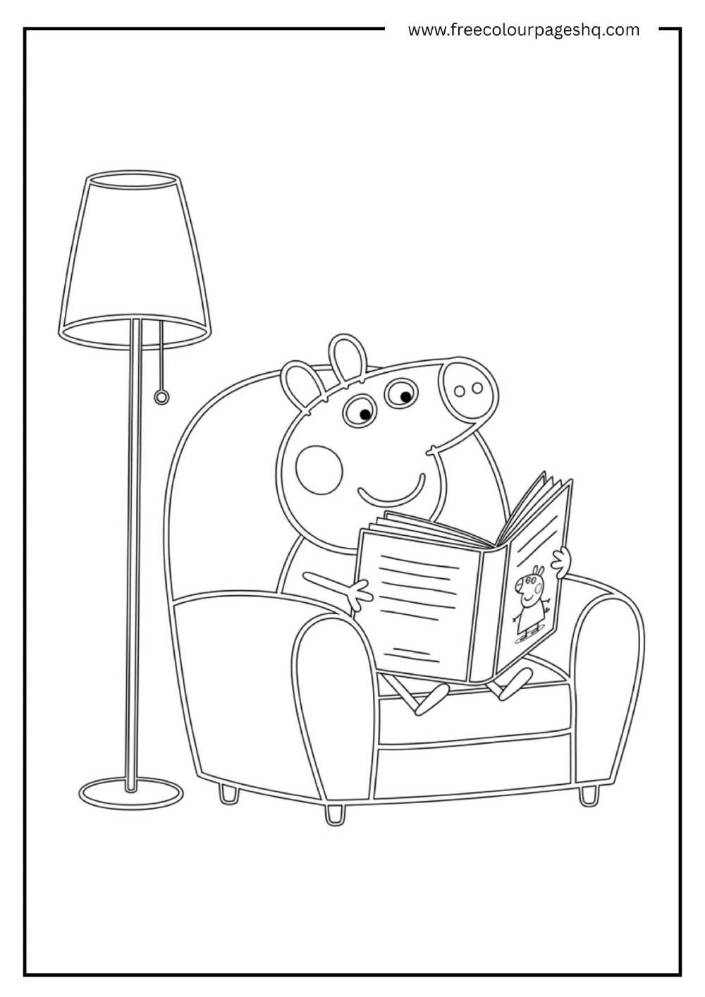 peppa-pig-reading-book-coloring-page