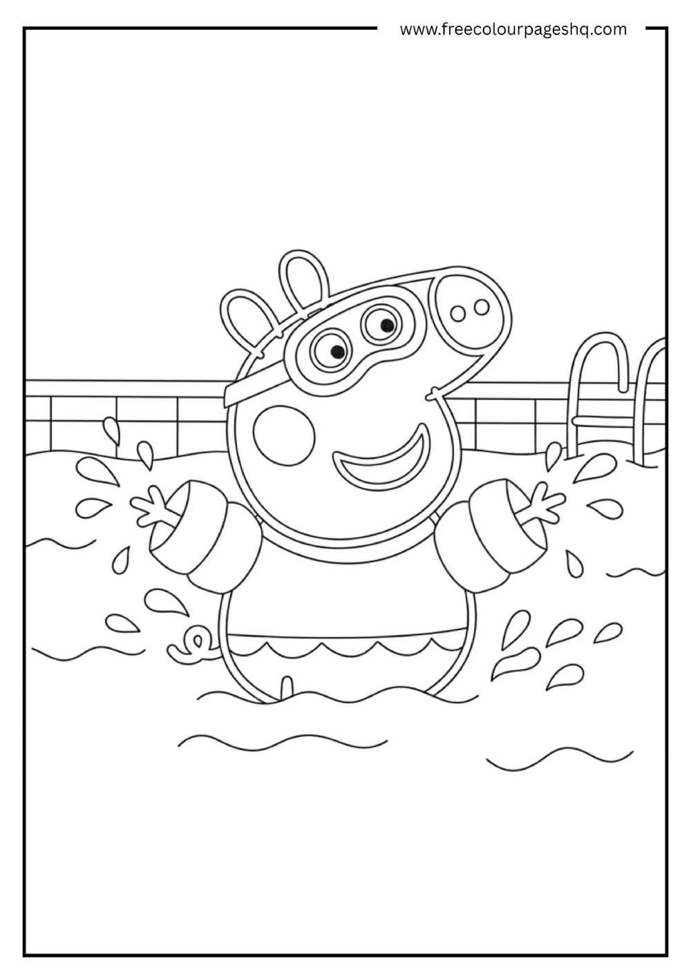 peppa-pig-swimming-pool-coloring-page