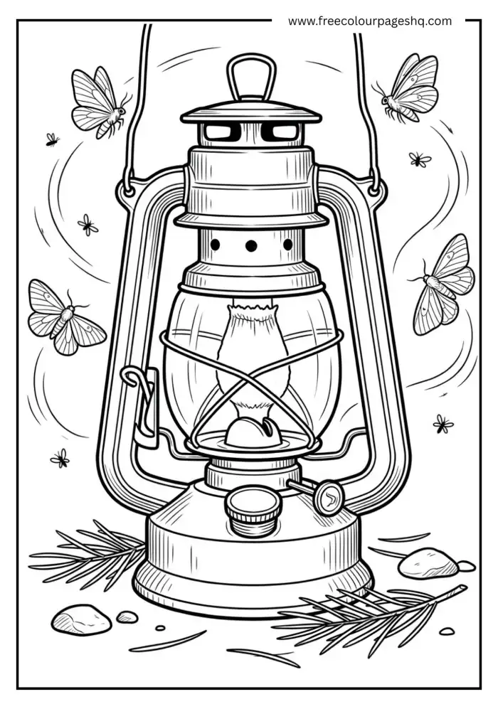 Camp Lantern Close Up Coloring Sheet Camp Lantern Close Up Coloring Sheet