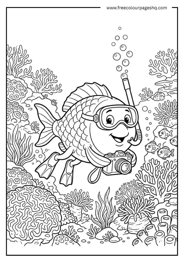 Cute Fish with Snorkel Gear