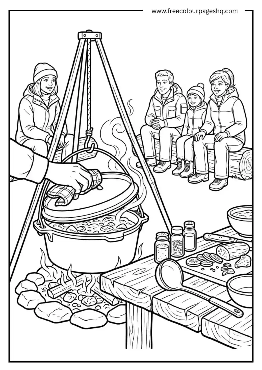 Dutch Oven Campfire Stew Coloring Page Dutch Oven Campfire Stew Coloring Page