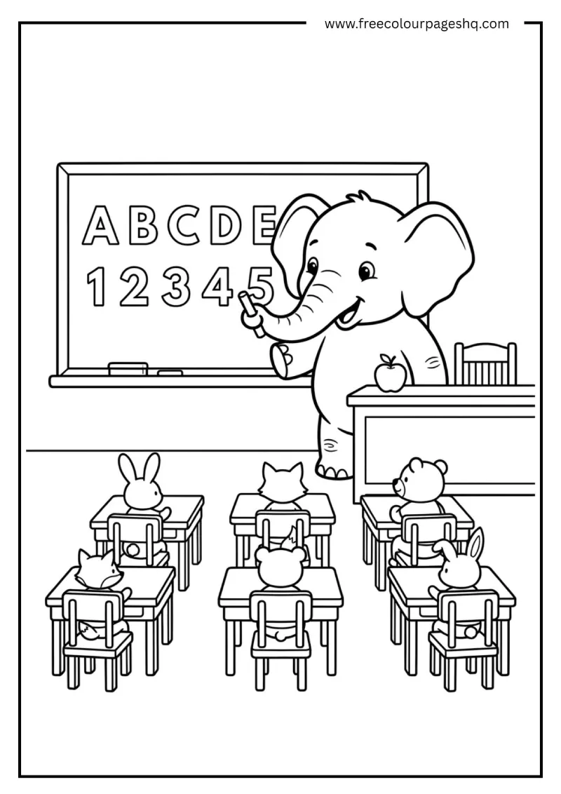 Elephant Teacher in Classroom