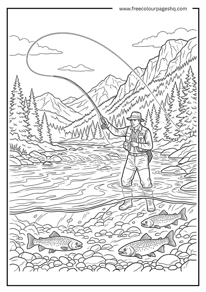Fly Fishing in Mountain Stream
