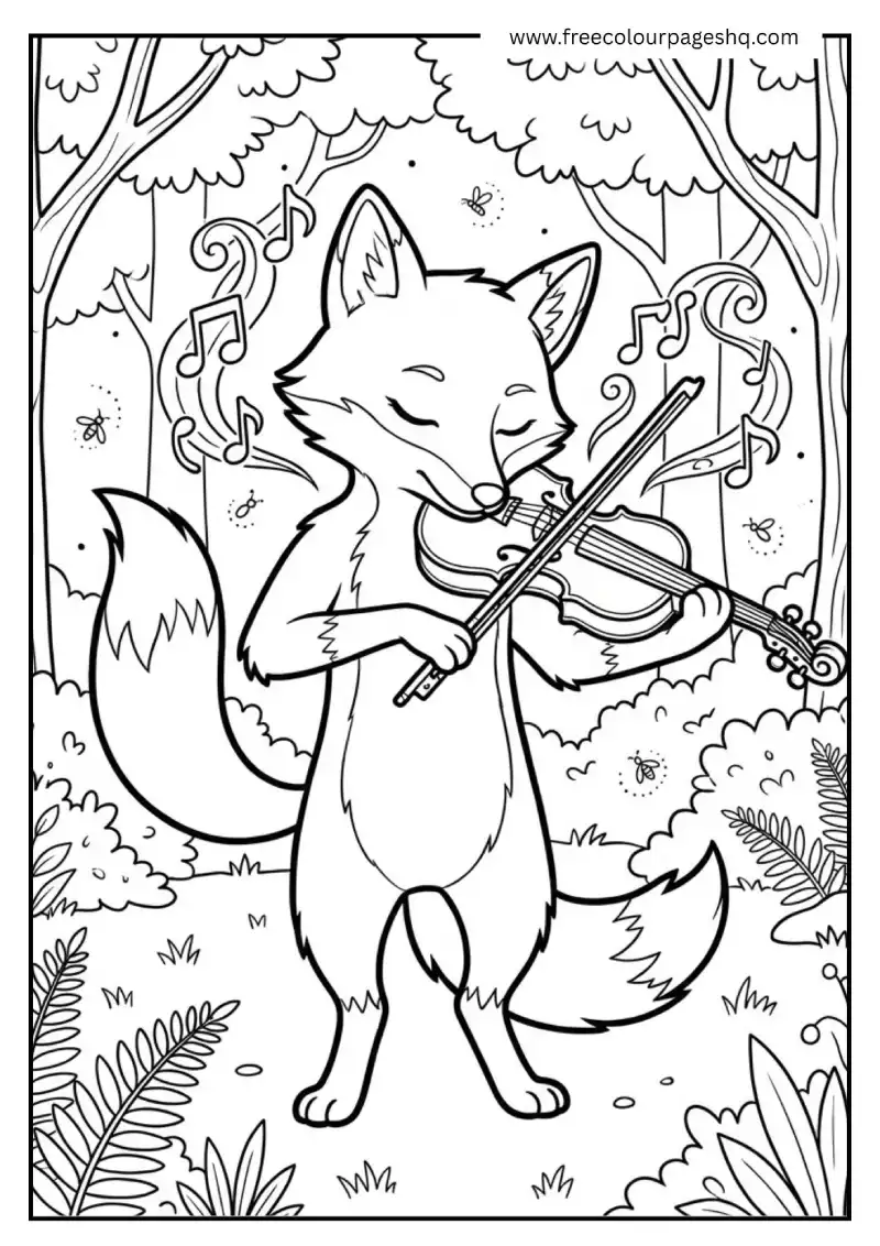 Fox Playing Violin Fox Playing Violin